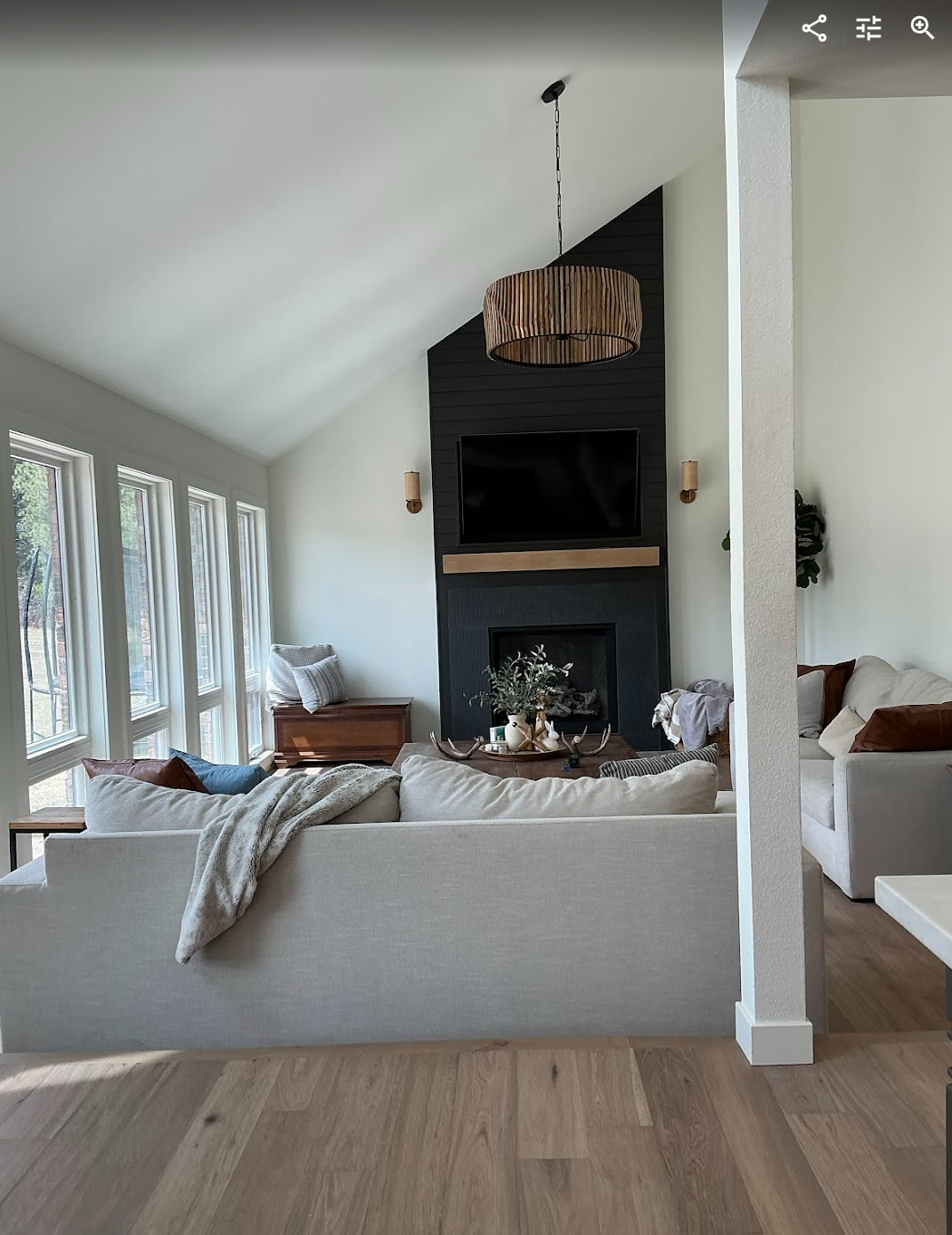 Vaulted living room
